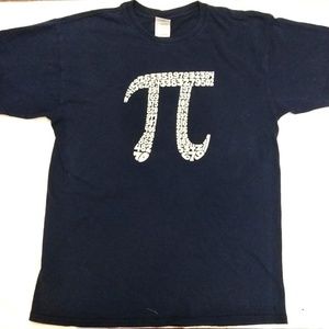 Medium Nerdy Navy Blue Pie 3.14 Funny Tshirt